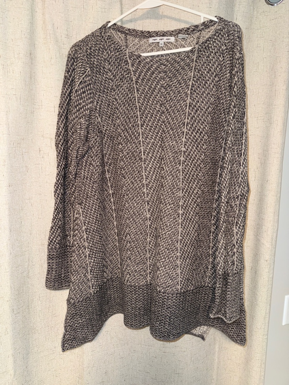 eight eight eight Marled Charcoal & Off-White Knit Scoop Neck Sweater